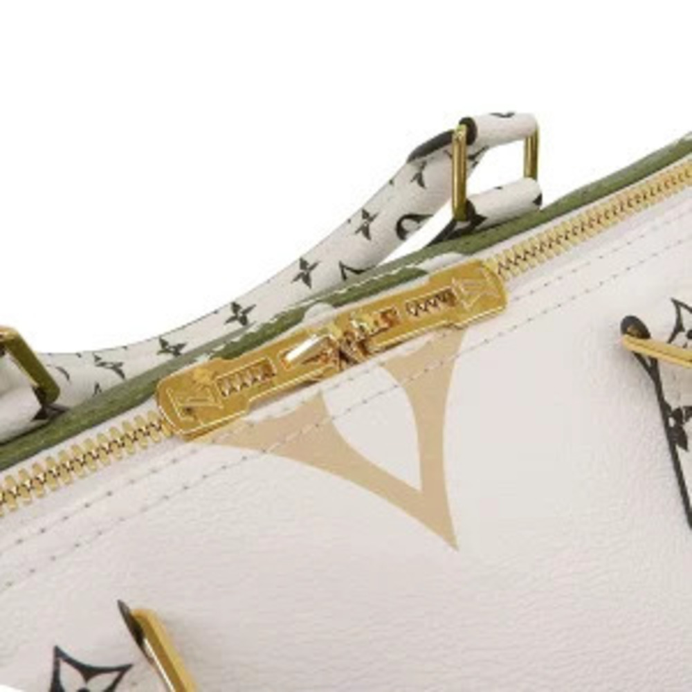 Louis Vuitton Monogram Giant Speedy Top Handle Bag Canvas Leather Cream - Picture 7 of 10